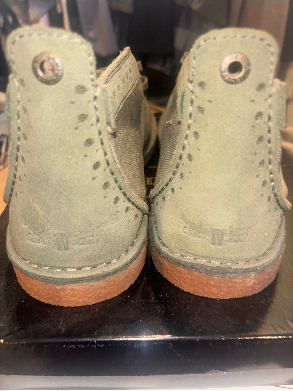Levi's Olive Green Suede Chelsea Boots
